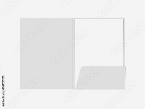 Fotografía Blank presentation folder map with paper insert and pocket isolated white for mo