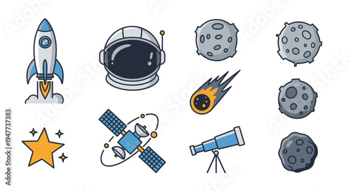 Space objects and astronomy equipment 13.