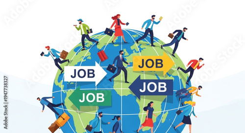 People Working Around Globe.