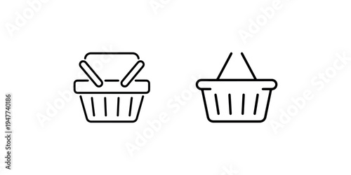 Two shopping cart icons on white background, representing commerce and retail