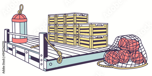 A large pile of apples on a conveyor belt Vector