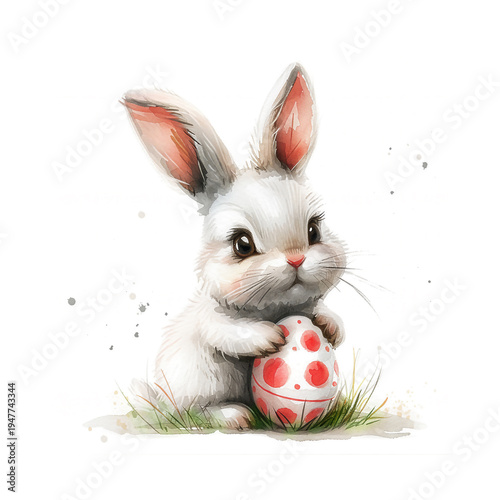 easter bunny with easter eggs