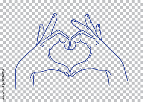 Hand drawn heart vector illustration of a romantic red holiday symbol for a vintage Valentine card design element