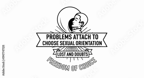 Silhouette of a young person looking up, with text about sexual orientation choice