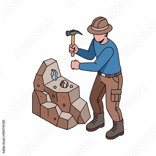 Man mining for precious gemstones or minerals.