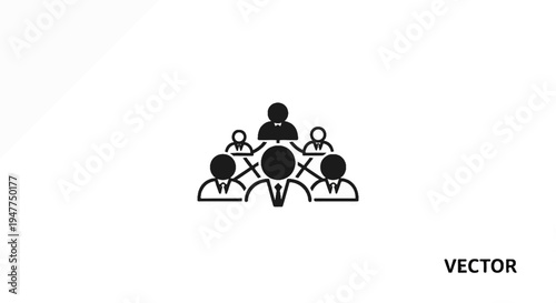Stylized icon showing a hierarchical structure with connected figures