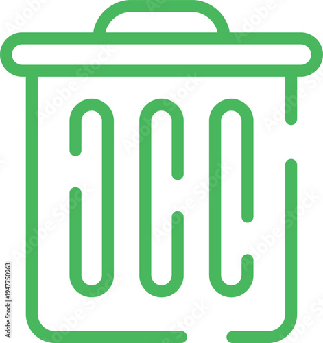 Rounded Stroke Trash Bin Icon