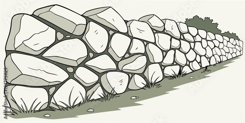 A pile of stones on the ground Vector