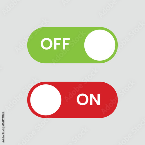 A graphic illustration of toggle switches with on and off positions
