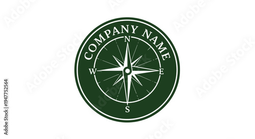 Green compass logo with company name.
