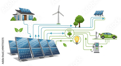 Renewable Energy Solar Panels System.