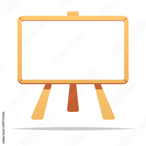 Whiteboard with stand vector isolated illustration