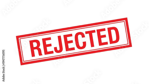 Red Rejected Stamp on White Background bold