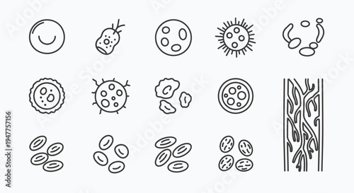 Illustration of cells and blood vessels, depicting a conceptual representation of biological processes and cell interaction within a circulatory system