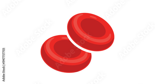 Vibrant Red Blood Cells in a Simple Vector Illustration Representing Biology, Health, and Medical Science Concepts in a Modern Graphic Style