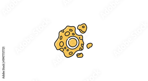 Abstract representation of an asteroid with craters and a glowing core, symbolizing space exploration and celestial bodies