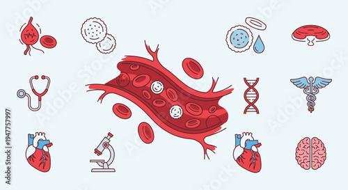 Medical and Scientific Icons A Collection of Human Anatomy, Biology, and Diagnostic Symbols for Health Education and Research