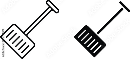 shovel tool two icon set vector 