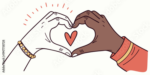 Hands making a heart shape with fingers Vector