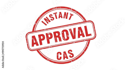 Red rubber stamp with instant approval C A S text