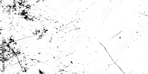 Black Distressed Texture Overlay with Scratches and Speckles on White Background, Grunge Effect.