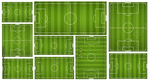 Collection of Soccer Field Layouts for Sports and Recreation.