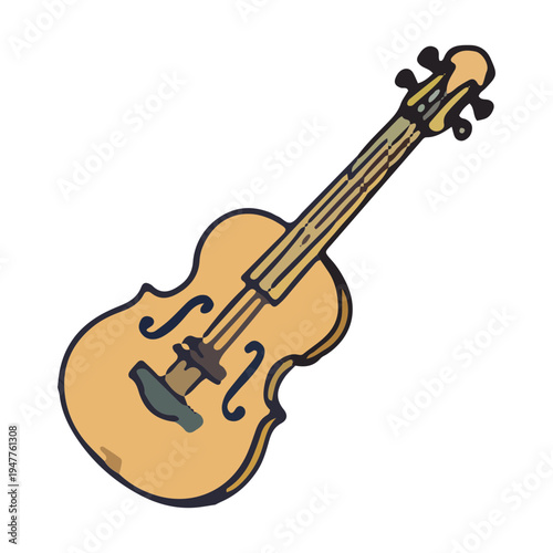 Cartoon Violin Illustration
