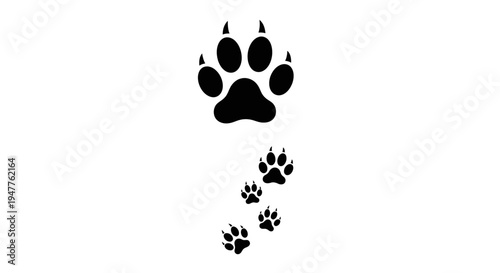 Black animal paw prints on a white background.