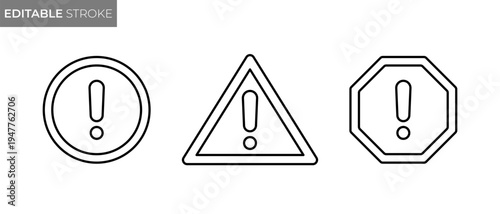 Security Warning Icon Vector Set. Safety Notice Symbol