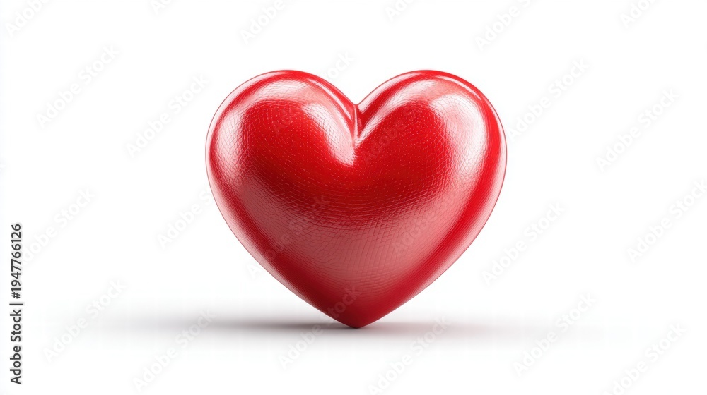 Fototapeta premium Red heart on a white background