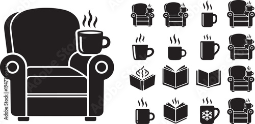 Cozy Reading Nook with Comfortable Chair and Hot Beverage