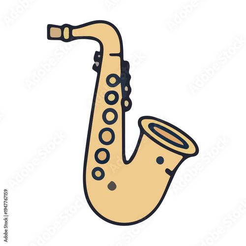 Cute Saxophone Illustration