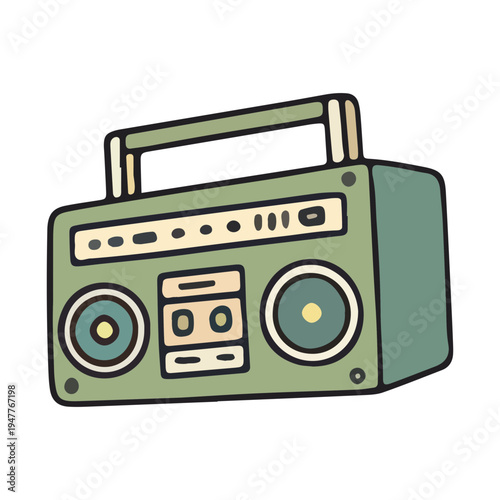 Retro Boombox Illustration