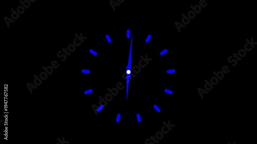 Clock spinning, watch animation on transparent background with alpha channel. Clock icon flat style 24 hours day fast speed with moving timer clock 