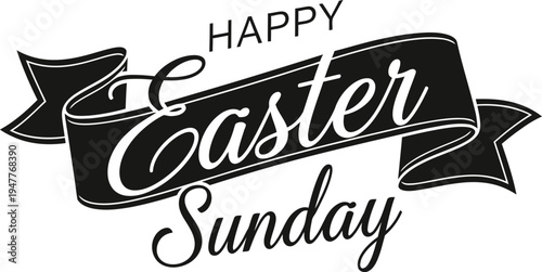 Happy easter sunday greeting card illustration