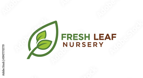 Fresh Leaf Nursery Green Logo Design.