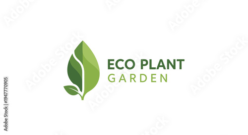 Green leaf eco plant logo.