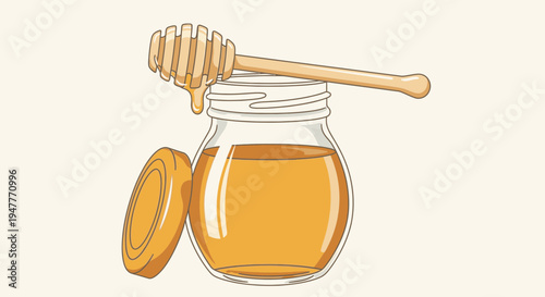 Honey in a glass jar 25.