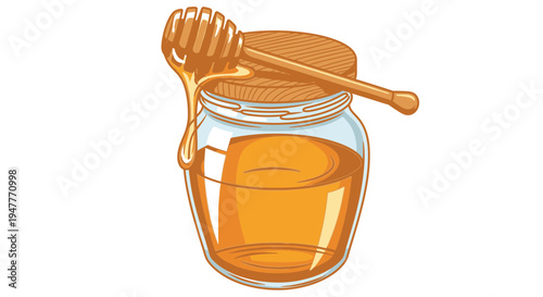 Honey in a glass jar 33.