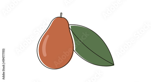 A single orange pear fruit.