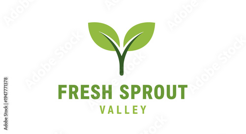 Green leaf sprout logo symbol 1.