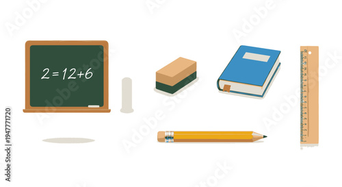 School supplies on white background 27.