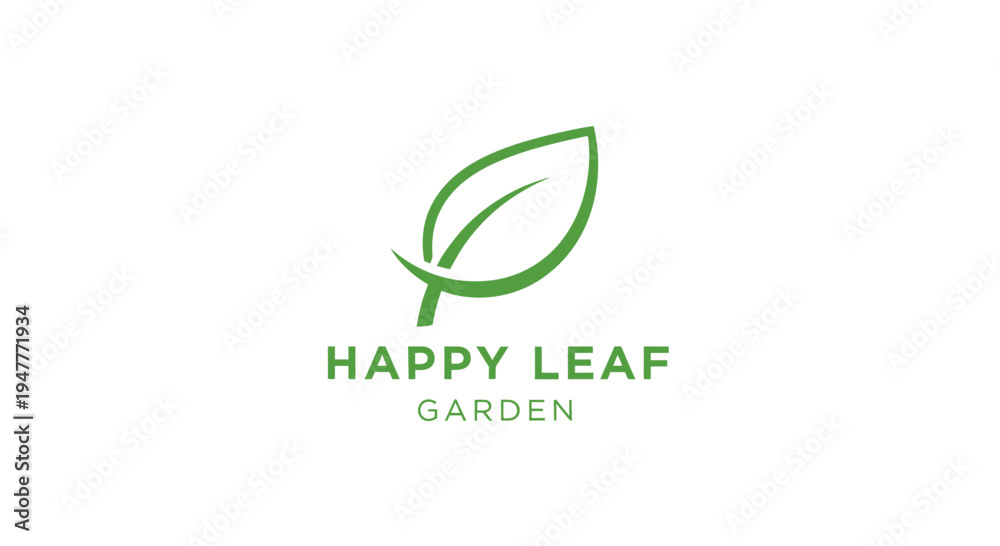 Obraz premium Green leaf logo on white background 2.