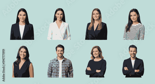 Group of diverse business professionals standing.