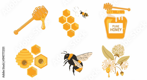 Bee Honey Insect Sweet Yellow.