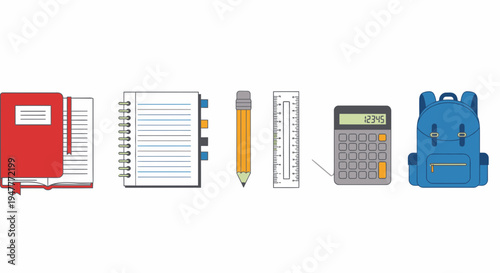 School supplies on a white background 20.