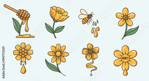 Collection of honey bee flowers.