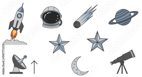 Space objects and astronomy equipment 27.