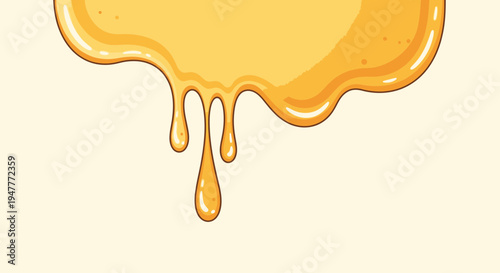 Golden Honey Dripping Liquid Closeup.