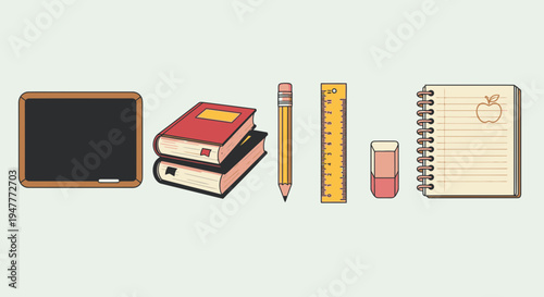 School supplies on a table top 3.